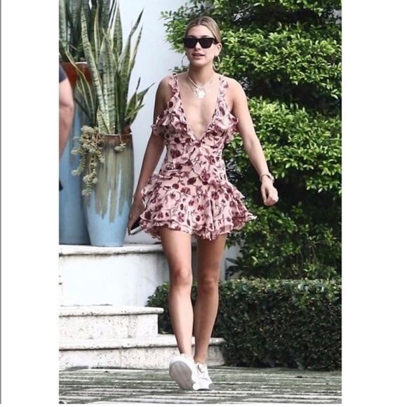 For Love & Lemons Poppy Mini Dress in Soft Rose - Picture 3 of 16